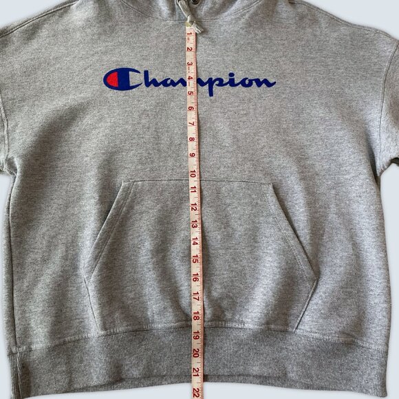 Champion Grey Pullover Hoodie Sz L - Picture 6 of 8